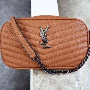 YSL Tan Quilted Crossbody Bag NEW